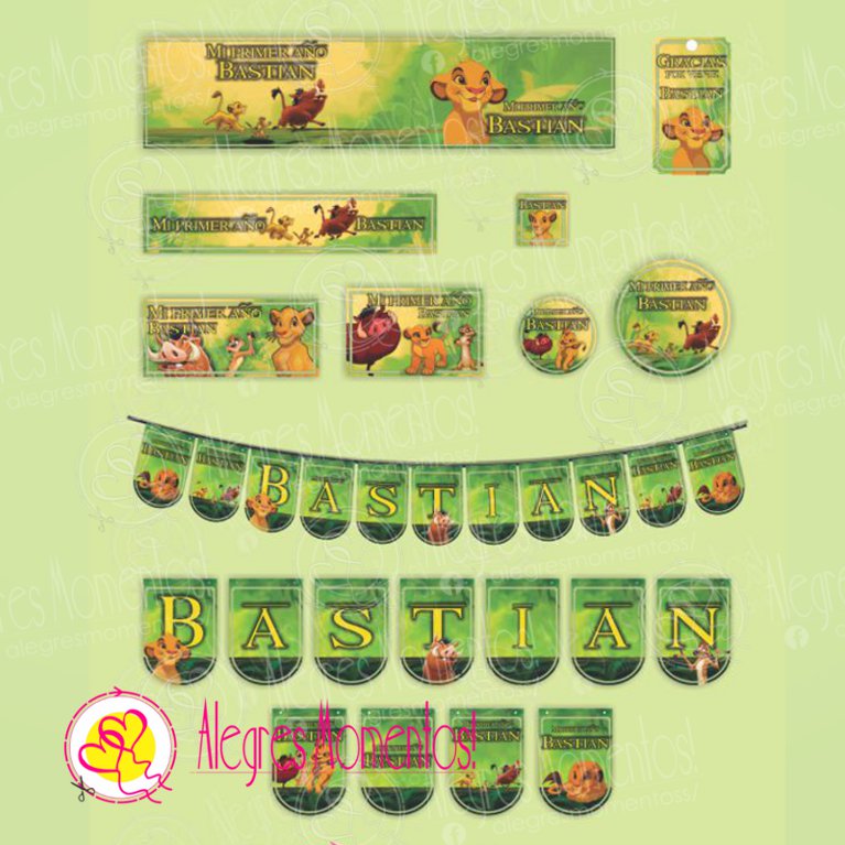 Kit imprimible Simba de El Rey Leon