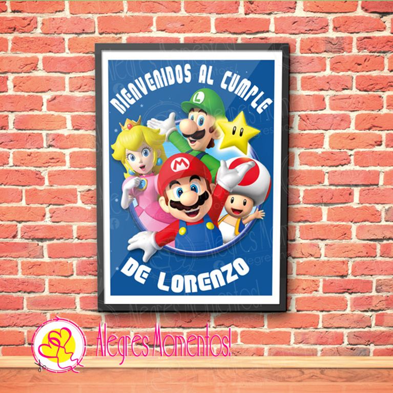 Cartel Cumpleaños Mario Bross