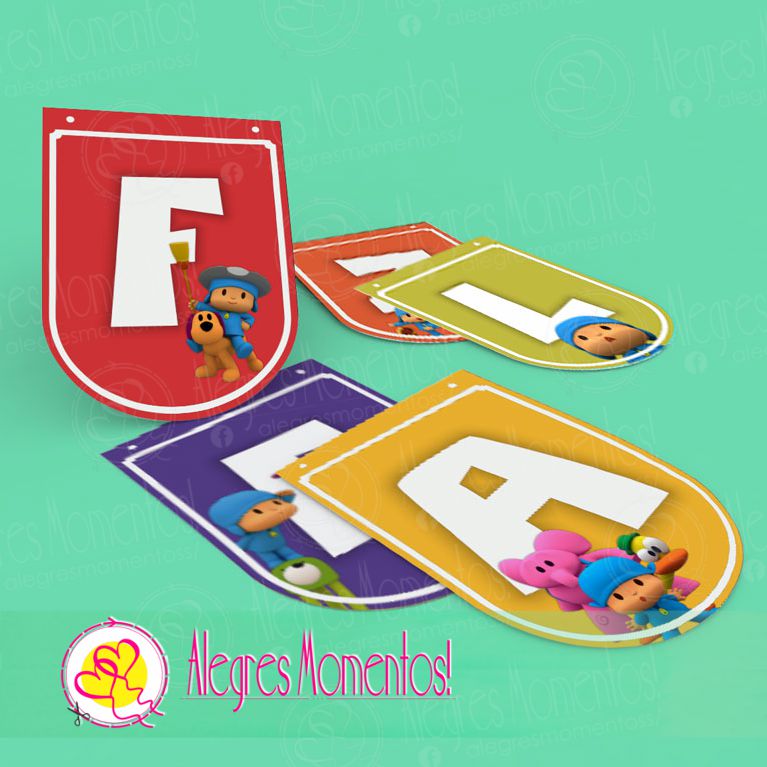 Banderines Personalizados Pocoyo X 14 Unidades