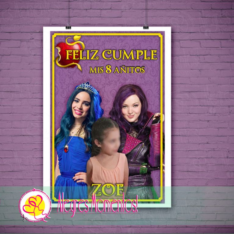 Cartel de Cumpleaños Descendientes Impreso