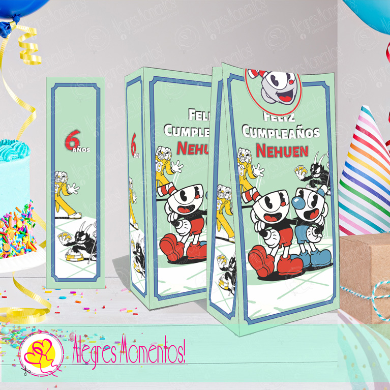 Bolsitas Golosineras CupHead Impresas x 24 unidades para armar