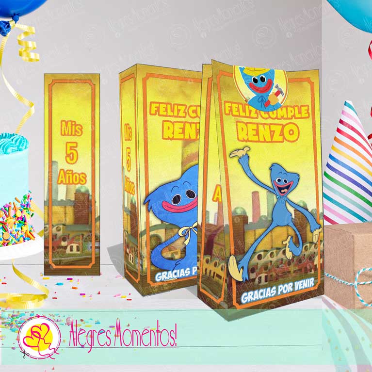Bolsitas Golosineras Huggy Wuggy Poppy Playtime Impresas x 24 unidades