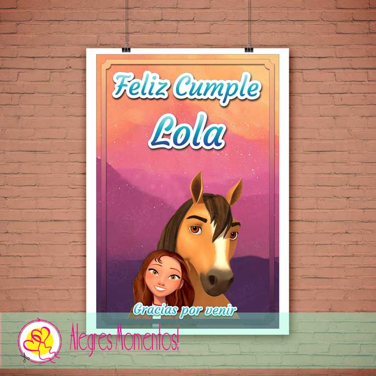 Cartel De Cumpleaños Spirit Impreso